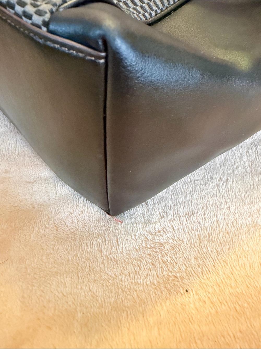 Coach Black and Brown Leather Tote with Textured Center Panel - Picture 6 of 8